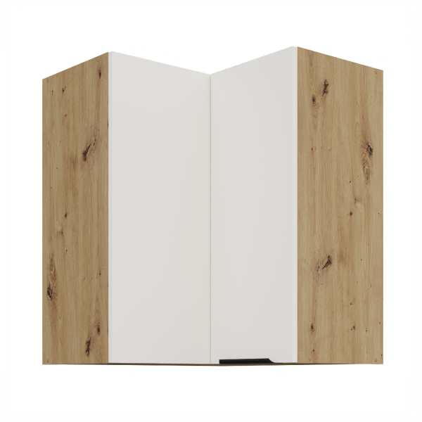 Horní rohová skříňka Aria 60x60 GN-72 2F (90°) Barva korpusu: Dub artisan, Barva dvířek: WH - Crystal white AFM