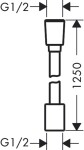 HANSGROHE - Sprchová hadice, 125 cm, matná bílá 28220700