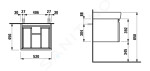 Laufen - Pro Umyvadlová skříňka, 520x450x390 mm, 1 zásuvka, wenge H4830330954231