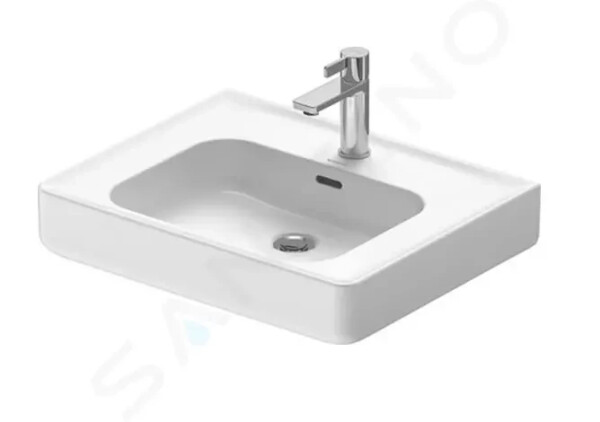 DURAVIT - Soleil by Starck Umyvadlo 650x480 mm, s přepadem, otvor pro baterii, WonderGliss, bílá 23766500001