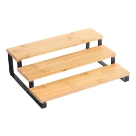 MSV ELIE organizér na kořenky 3 poličky černá ocel / bambus (3700703996170)