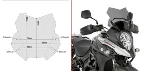 D3112B plexi kouřové Suzuki DL 650 V-Strom (17-24), vxš300x420 mm