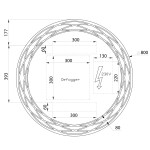 SAPHO - RINGO kulaté LED podsvícené zrcadlo se vzorem ø 80cm, fólie anti-fog, 2700K RI080