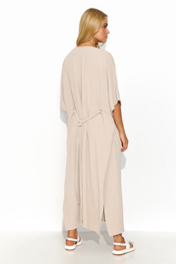 Denní šaty M835 béžové 4XL-5XL - Makadamia UNI