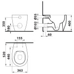 ISVEA - SENTIMENTI WC mísa stojící, Rimless, 36x52 cm, spodní/zadní odpad, bílá 10SM10004SV