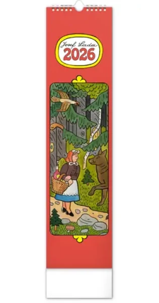 NOTIQUE Nástěnný kalendář Josef Lada 2026 / 12 x 48 cm (PGN-35757-L)