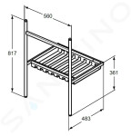 IDEAL STANDARD - Conca Kovový podstavec pro umyvadlo 60 cm, hedvábná černá E2531XG