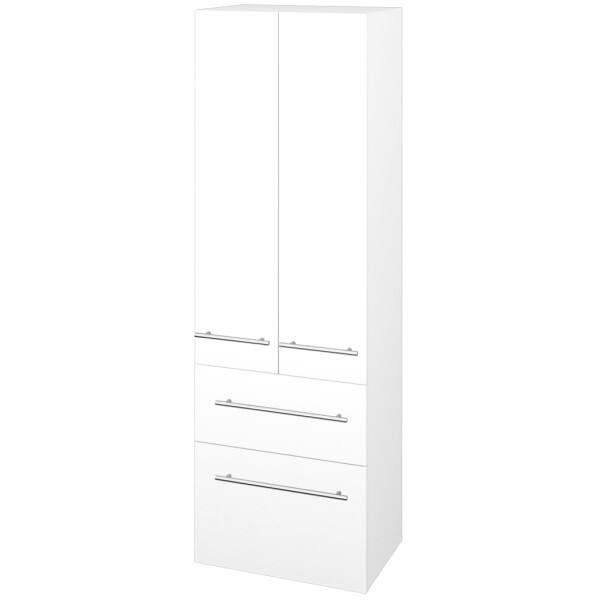 Dřevojas - Vysoká skříň DOS SVD2Z2 50 - M01 Bílá mat / Úchytka T02 / M01 Bílá mat 209469B