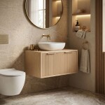 REA - Koupelnová skříňka pod umyvadlo Core 80cm Beige REA-M0407