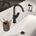 IDEAL STANDARD - Ceralife C Umyvadlová baterie s otočným výtokem a výpustí Click-Clack, hedvábná černá BE054XG