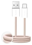 Puro Fabrik béžová / Datový kabel / USB-A - USB-C / 1,5 m / 10 W / opletený