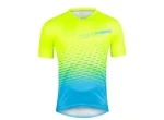 Dres FORCE MTB ANGLE krátký rukáv, fluo-modrý