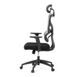 Kancelářská židle, šedá síťovina, černý plast, kolečka na tvrdé podlahy