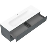 MEXEN/S - Orio koupelnová skříňka 140 cm s umyvadlem Vela, 2 zásuvky, grafit mat/bílá mat 91A10-14047-2-BFF66-W23M01