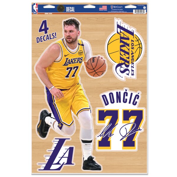 Samolepka Los Angeles Lakers NBA Luka Dončić #77 Player Set (4 ks)% 1 ks