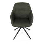 Židle jídelní a konferenční, zelená látka, černé kovové nohy, otočný mechanismus