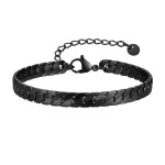 Pánský náramek Jacobo Black - 6 mm, chirurgická ocel, Černá 18 cm + 5 cm (prodloužení)