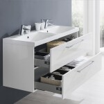 Mereo Bino, koupelnová skříňka s umyvadlem z litého mramoru 81 cm, dub Arlington CN621M