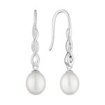 Perlový náušnice Helene - pravé perly, stříbro 925/1000, Stříbrná Bílá