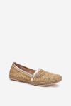 Elegantní Kožené Espadrilky S Pletením Béžovo-Zlaté Zazoo 10178 41