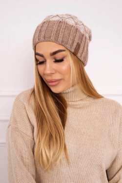 Milano fleecová čepice K203 ecru melange+dark beige UNI