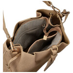 Módní dámská koženková kabelka na rameno Linna, béžová