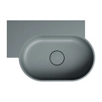 OMNIRES - OVO M+ umyvadlo na desku/závěsné - levé, 55 x 38 cm, ash grey mat; OVO555UWLAG