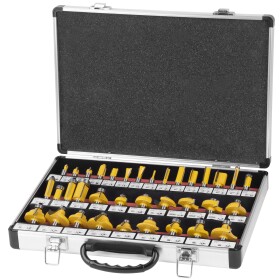 STREND PRO 212556 Sada fréz do dřeva, tvarové, SK plátky, 35ks, stopka 8mm GT453