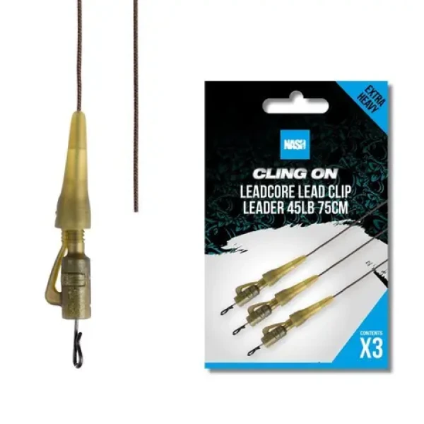 Nash Montáž Cling On Leadcore Lead Clip Leader 75cm 45lb 3ks (T8190)