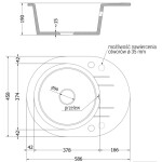 MEXEN/S - Kevin granitový dřez 1-miska s odkapávačem včetně baterie Flora, černá/srebrny metalik 6517-73-670401-70-B