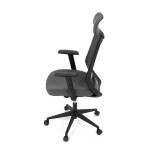 Židle kancelářská, černá MESH síťovina, černá látka, plastový kříž, synchronní mechanismus, kolečka pro tvrdé povrchy