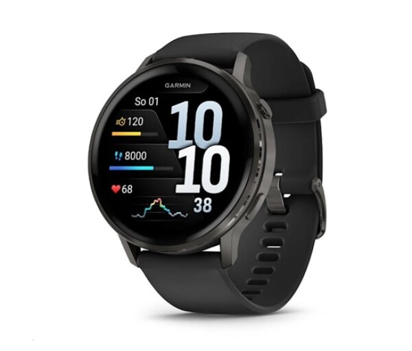 Garmin Venu® 4 - 45 mm Slate a Černý silikonový řemínek EDF_2393756