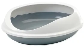 SAVIC Figaro šedo-bílá / Kočičí toaleta / bez krytu / 55x48,5x15,5 cm (113-02681)