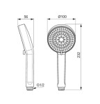IDEAL STANDARD - Idealrain ALU+ Sprchová hlavice, 2 proudy, hedvábná černá BD990XG