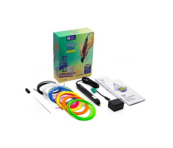 3Doodler 3D pero FLOW + 8 PLA náplní a 3D šablona
