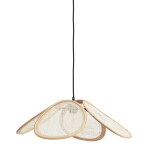 MADAM STOLTZ Stropní lampa Rattan and Linen, přírodní barva, textil