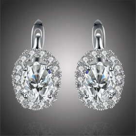 Náušnice Swarovski Elements Miranda, Bílá/čirá