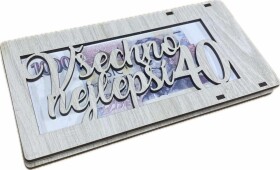 Mdeco Dřevěná krabička na peníze 20x10cm - Všechno nejlepší 40