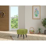 Taburet, zelená látka, nohy buk