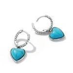 Stříbrné náušnice s tyrkysovým magnezitem Bella, stříbro 925/1000, Tyrkysová