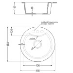 MEXEN/S - Diego granitový dřez 1-miska včetně baterie Duero, černá/zlatá metalik 6512-75-671600-00
