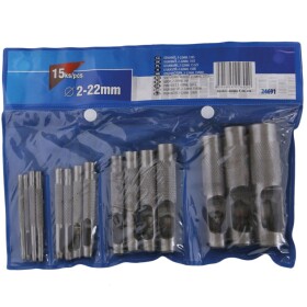 LEVIOR 24691 Děrovače kůže, 2 - 22mm, sada 15ks