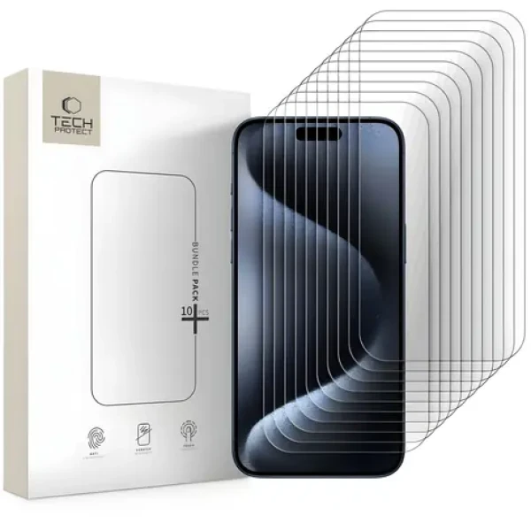 Tech-Protect Tempered Glass Bundle iPhone 15 Pro Max / Ochranné sklo / 10 ks