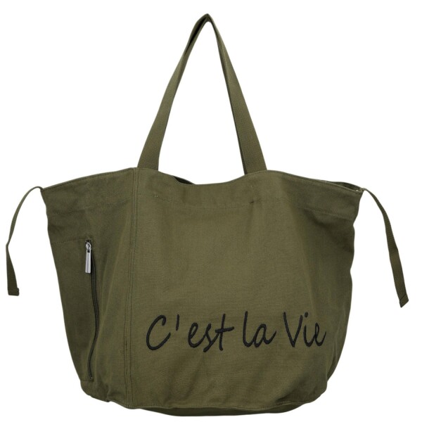 Trendy textilní dámská kabelka na rameno Bellinda, zelená