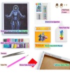 Antistresové omalovánky TSvetnoy TSvetnoy, LG239e, Diamond painting - diamantové malování, 40 x 50 cm, Kosmonaut