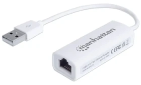 Manhattan USB adaptér RJ45 bílá / Síťový adaptér / USB 2.0 / Fast Ethernet 100 Mbit/s / IEEE 802.3 (506731)