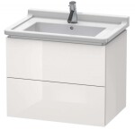 DURAVIT - L-Cube Umyvadlová skříňka 56x67x47 cm, 2 zásuvky, lesklá bílá LC626402222