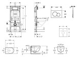 GEBERIT - Duofix Set předstěnové instalace, kompaktního klozetu Oudee Vortex a sedátka softclose, tlačítko Sigma01, lakovaný matný chrom SANI11CA1143