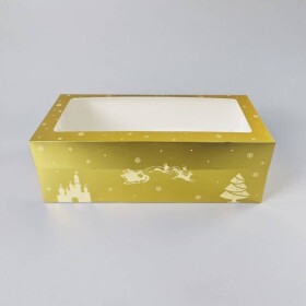 Dortisimo Vánoční krabice na cukroví zlato-bílá nepromastitelná (40 x 20 x 13 cm)