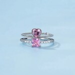 Stříbrný prsten Swarovski Elements Erica, stříbro 925/1000, Růžová 52
